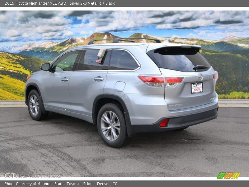 Silver Sky Metallic / Black 2015 Toyota Highlander XLE AWD
