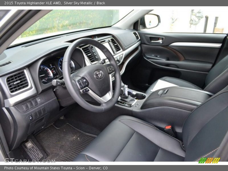 Silver Sky Metallic / Black 2015 Toyota Highlander XLE AWD