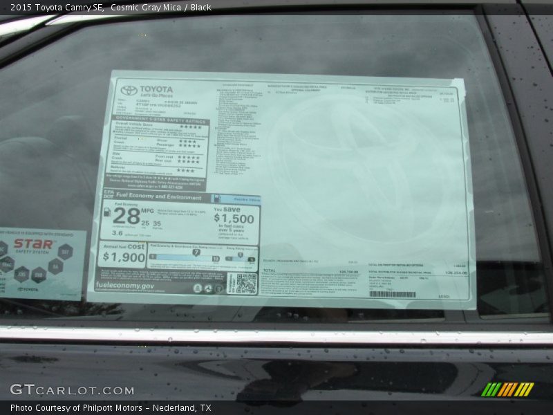 Cosmic Gray Mica / Black 2015 Toyota Camry SE
