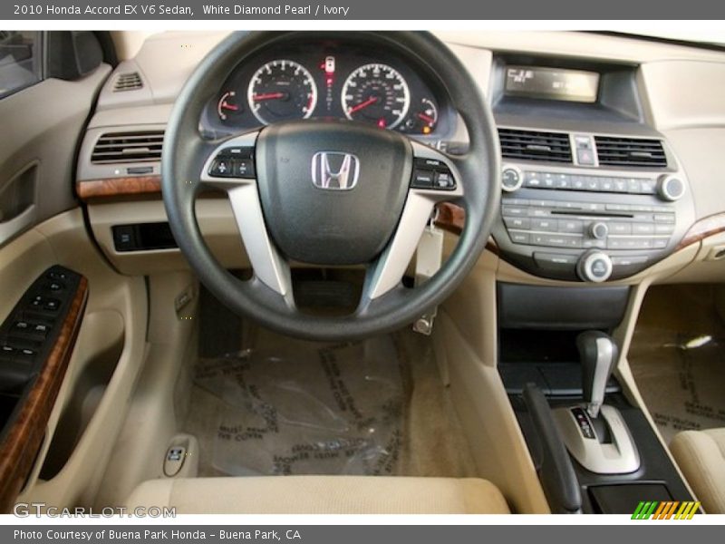 White Diamond Pearl / Ivory 2010 Honda Accord EX V6 Sedan