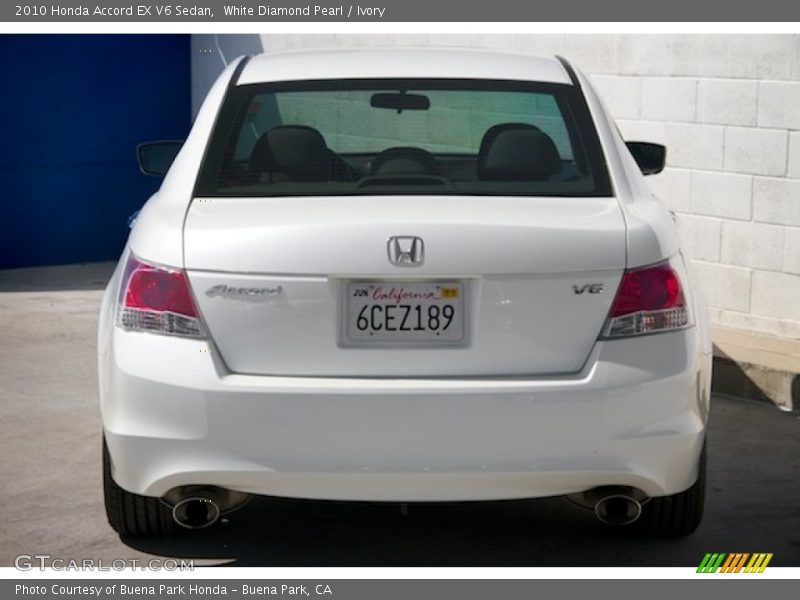 White Diamond Pearl / Ivory 2010 Honda Accord EX V6 Sedan