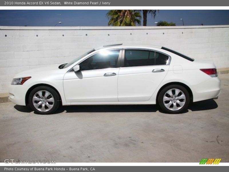 White Diamond Pearl / Ivory 2010 Honda Accord EX V6 Sedan