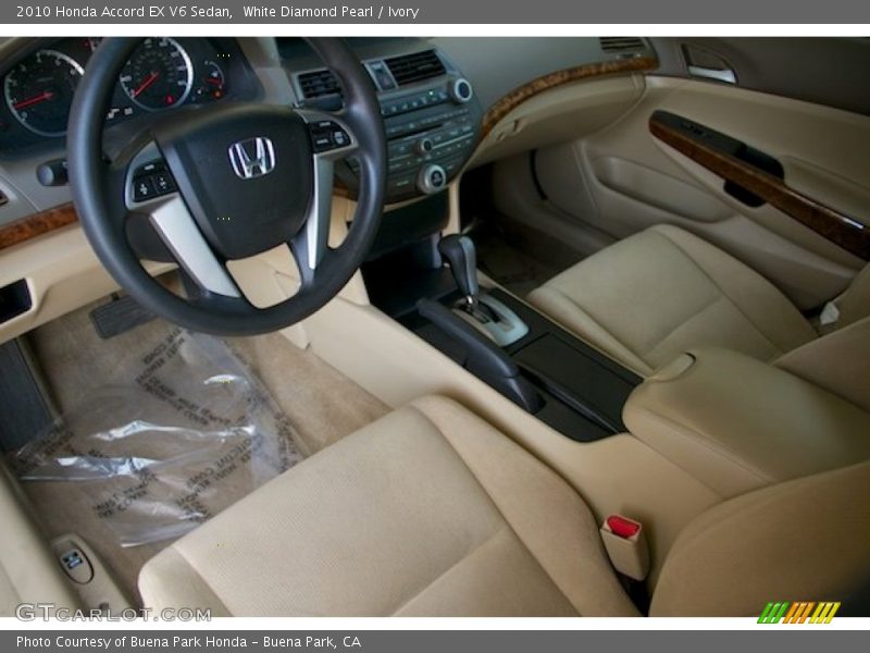 White Diamond Pearl / Ivory 2010 Honda Accord EX V6 Sedan