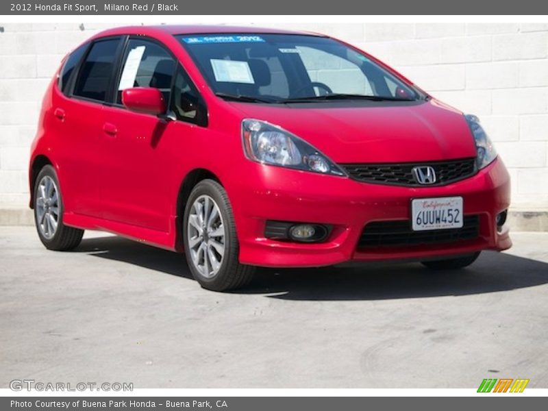 Milano Red / Black 2012 Honda Fit Sport