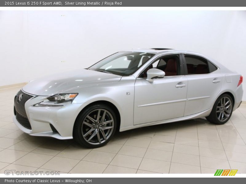 Silver Lining Metallic / Rioja Red 2015 Lexus IS 250 F Sport AWD