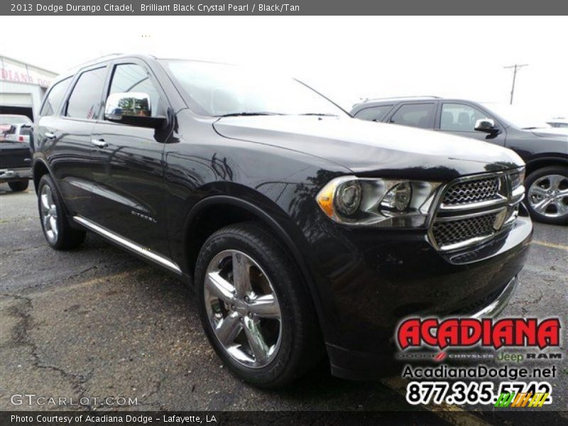 Brilliant Black Crystal Pearl / Black/Tan 2013 Dodge Durango Citadel