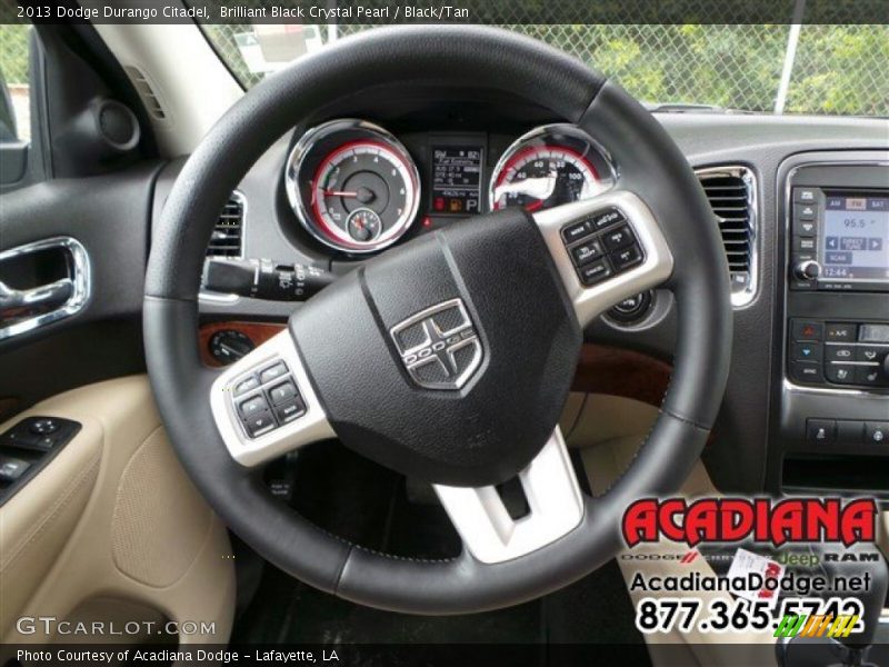 Brilliant Black Crystal Pearl / Black/Tan 2013 Dodge Durango Citadel