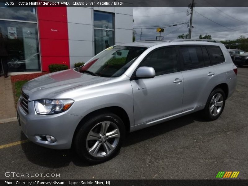 Classic Silver Metallic / Black 2009 Toyota Highlander Sport 4WD