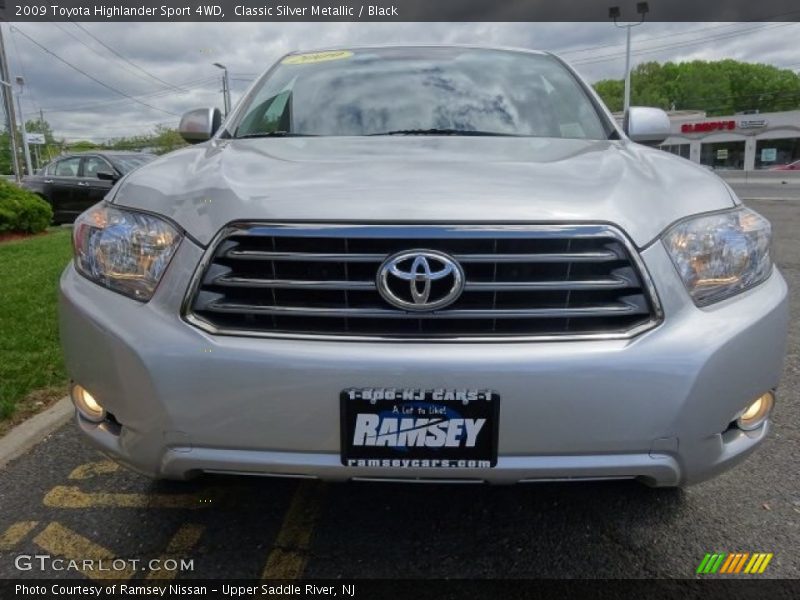 Classic Silver Metallic / Black 2009 Toyota Highlander Sport 4WD