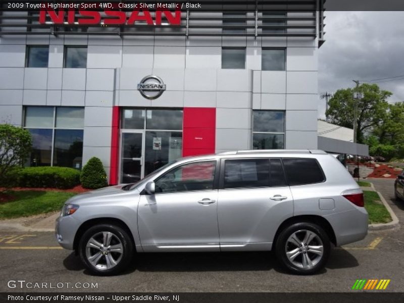 Classic Silver Metallic / Black 2009 Toyota Highlander Sport 4WD