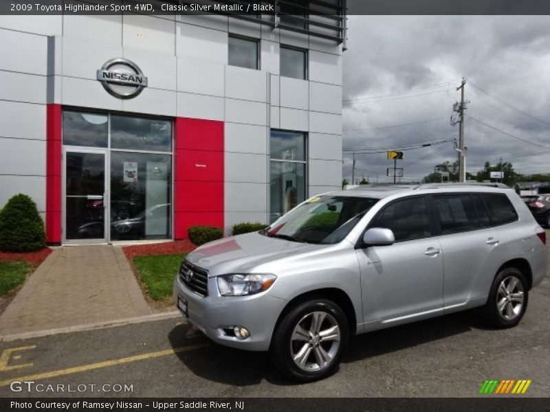 Classic Silver Metallic / Black 2009 Toyota Highlander Sport 4WD
