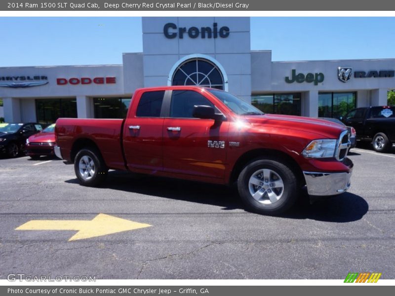 Deep Cherry Red Crystal Pearl / Black/Diesel Gray 2014 Ram 1500 SLT Quad Cab