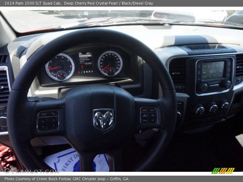 Deep Cherry Red Crystal Pearl / Black/Diesel Gray 2014 Ram 1500 SLT Quad Cab