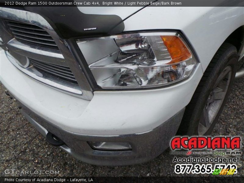 Bright White / Light Pebble Beige/Bark Brown 2012 Dodge Ram 1500 Outdoorsman Crew Cab 4x4