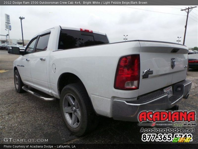 Bright White / Light Pebble Beige/Bark Brown 2012 Dodge Ram 1500 Outdoorsman Crew Cab 4x4