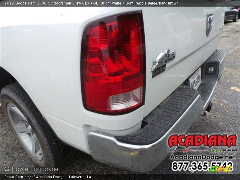 Bright White / Light Pebble Beige/Bark Brown 2012 Dodge Ram 1500 Outdoorsman Crew Cab 4x4