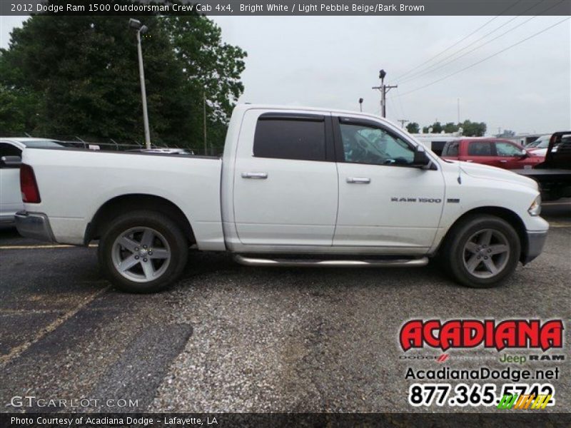 Bright White / Light Pebble Beige/Bark Brown 2012 Dodge Ram 1500 Outdoorsman Crew Cab 4x4