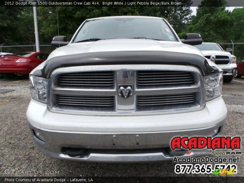 Bright White / Light Pebble Beige/Bark Brown 2012 Dodge Ram 1500 Outdoorsman Crew Cab 4x4