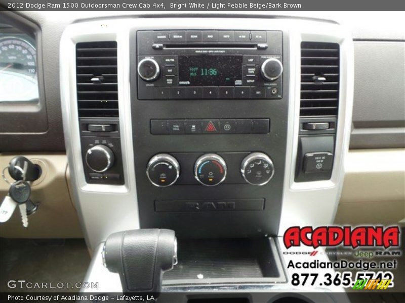 Bright White / Light Pebble Beige/Bark Brown 2012 Dodge Ram 1500 Outdoorsman Crew Cab 4x4