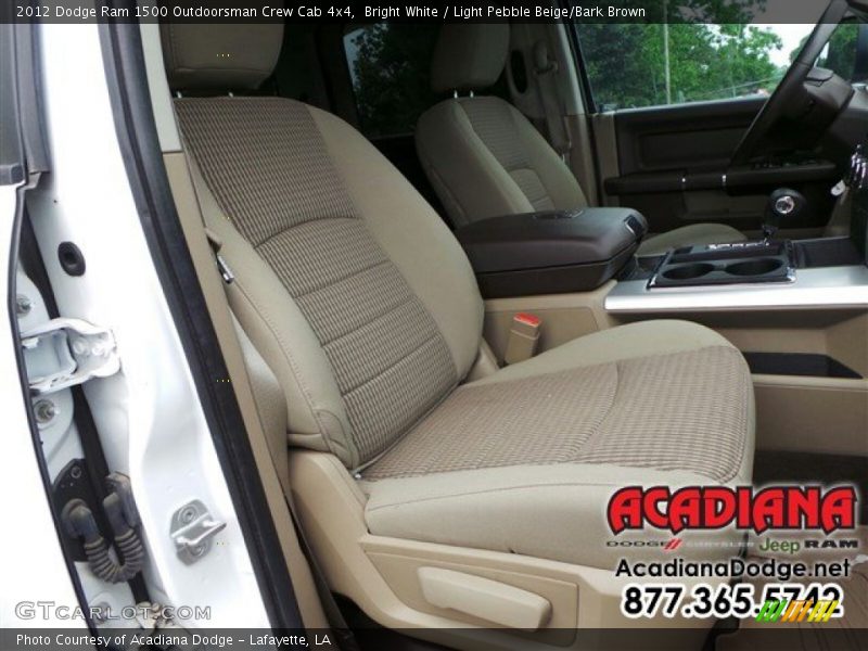 Bright White / Light Pebble Beige/Bark Brown 2012 Dodge Ram 1500 Outdoorsman Crew Cab 4x4
