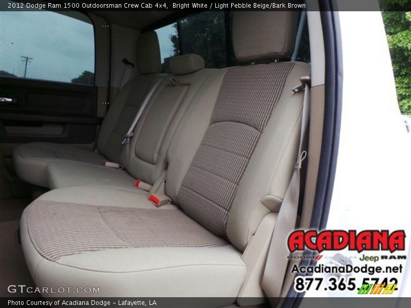 Bright White / Light Pebble Beige/Bark Brown 2012 Dodge Ram 1500 Outdoorsman Crew Cab 4x4