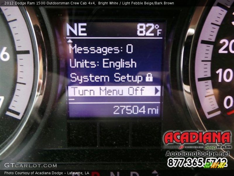 Bright White / Light Pebble Beige/Bark Brown 2012 Dodge Ram 1500 Outdoorsman Crew Cab 4x4