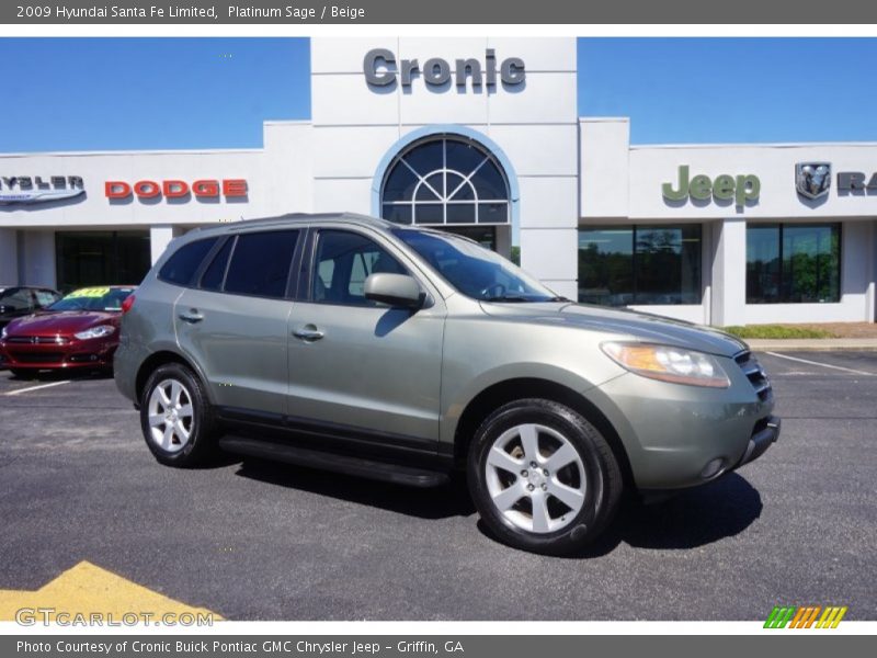 Platinum Sage / Beige 2009 Hyundai Santa Fe Limited
