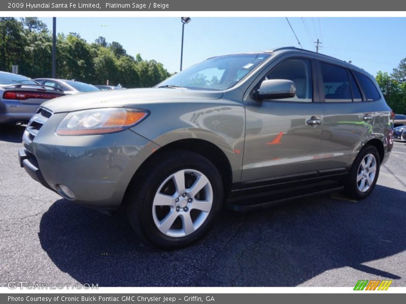 Platinum Sage / Beige 2009 Hyundai Santa Fe Limited