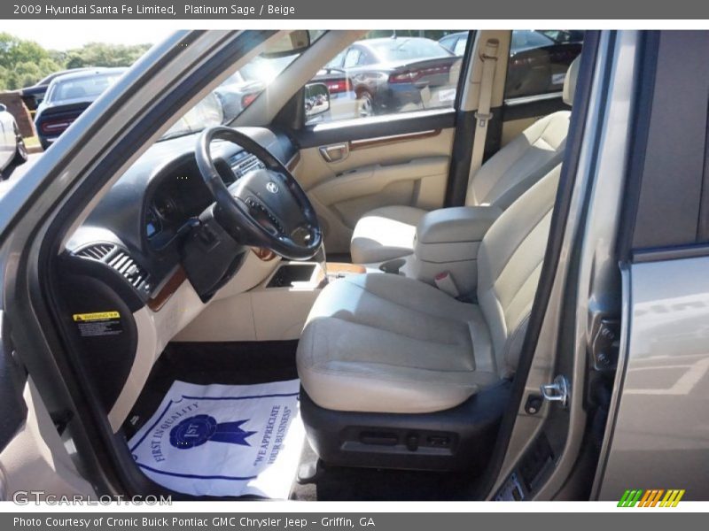 Platinum Sage / Beige 2009 Hyundai Santa Fe Limited