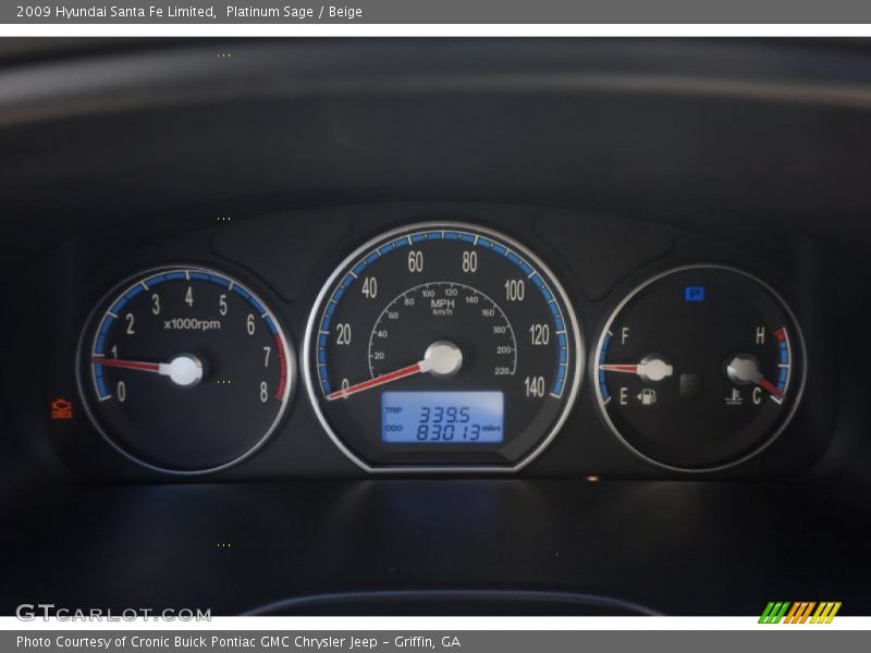 Platinum Sage / Beige 2009 Hyundai Santa Fe Limited