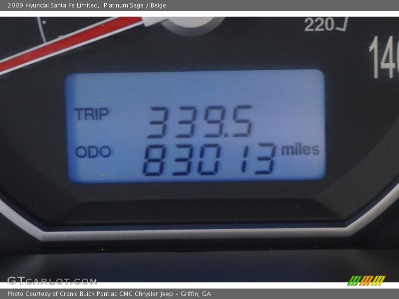 Platinum Sage / Beige 2009 Hyundai Santa Fe Limited