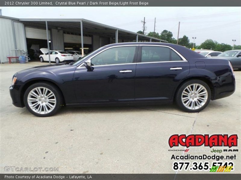 Crystal Blue Pearl / Dark Frost Beige/Light Frost Beige 2012 Chrysler 300 Limited