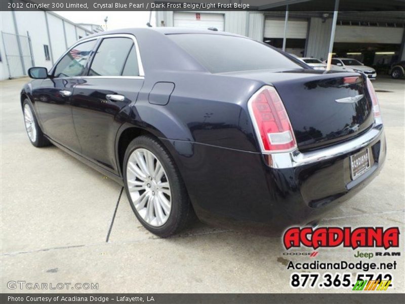 Crystal Blue Pearl / Dark Frost Beige/Light Frost Beige 2012 Chrysler 300 Limited