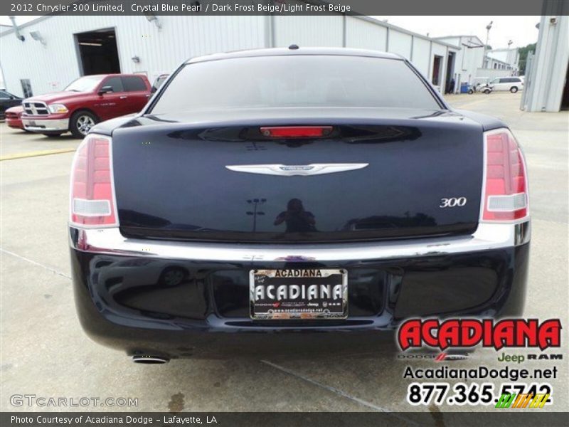 Crystal Blue Pearl / Dark Frost Beige/Light Frost Beige 2012 Chrysler 300 Limited