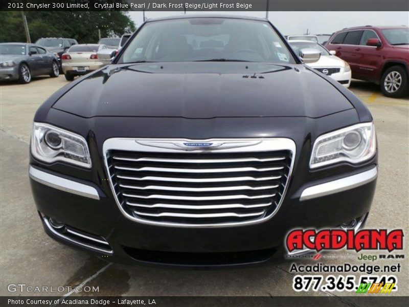 Crystal Blue Pearl / Dark Frost Beige/Light Frost Beige 2012 Chrysler 300 Limited