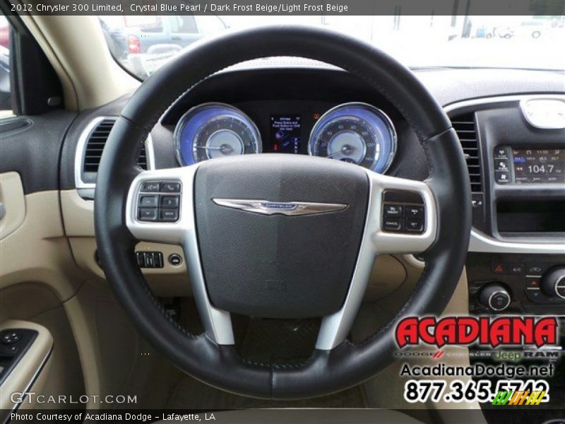 Crystal Blue Pearl / Dark Frost Beige/Light Frost Beige 2012 Chrysler 300 Limited