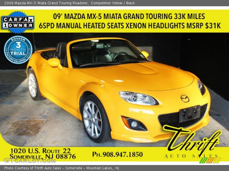 Competition Yellow / Black 2009 Mazda MX-5 Miata Grand Touring Roadster