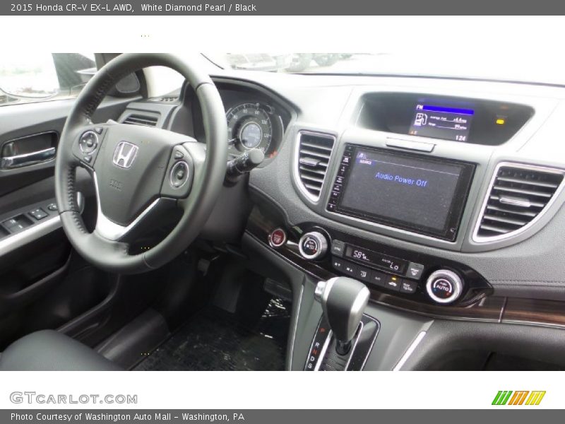 White Diamond Pearl / Black 2015 Honda CR-V EX-L AWD