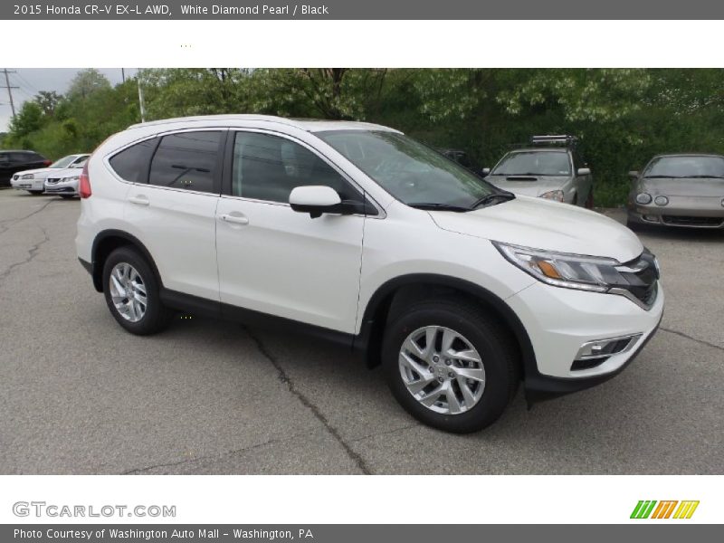 White Diamond Pearl / Black 2015 Honda CR-V EX-L AWD