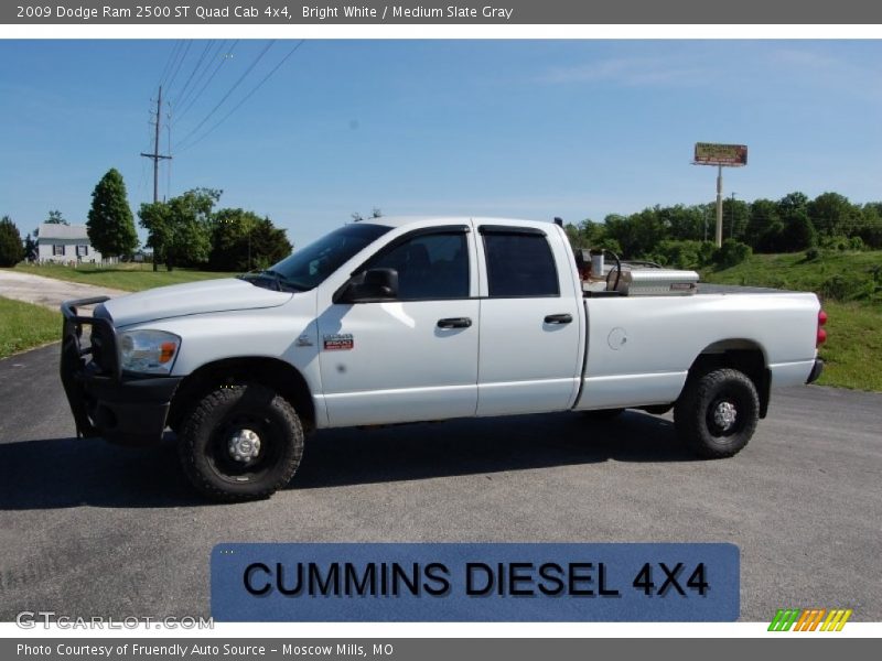 Bright White / Medium Slate Gray 2009 Dodge Ram 2500 ST Quad Cab 4x4