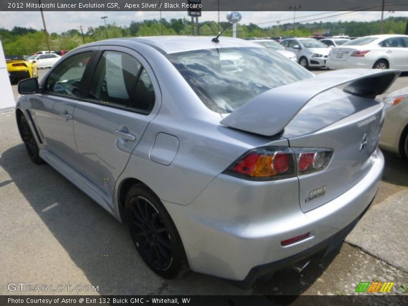 Apex Silver / Black Recaro 2012 Mitsubishi Lancer Evolution GSR