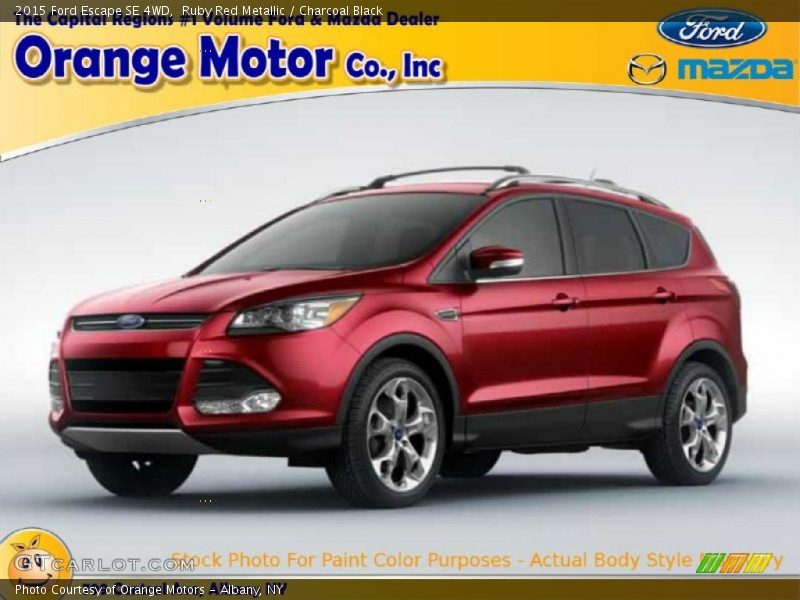 Ruby Red Metallic / Charcoal Black 2015 Ford Escape SE 4WD