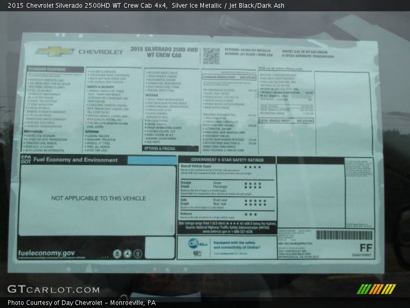 Silver Ice Metallic / Jet Black/Dark Ash 2015 Chevrolet Silverado 2500HD WT Crew Cab 4x4