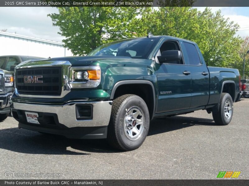 Emerald Green Metallic / Jet Black/Dark Ash 2015 GMC Sierra 1500 Double Cab
