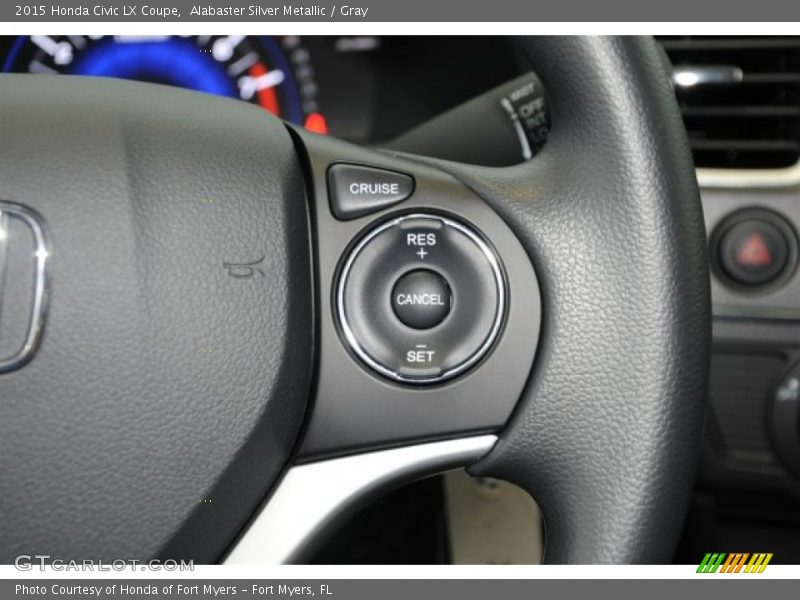 Alabaster Silver Metallic / Gray 2015 Honda Civic LX Coupe