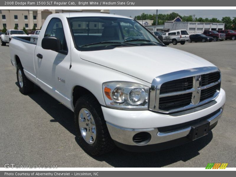 Bright White / Medium Slate Gray 2008 Dodge Ram 1500 SLT Regular Cab