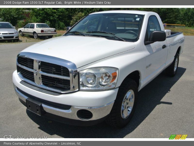 Bright White / Medium Slate Gray 2008 Dodge Ram 1500 SLT Regular Cab