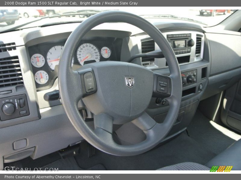 Bright White / Medium Slate Gray 2008 Dodge Ram 1500 SLT Regular Cab