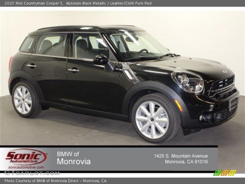 Absolute Black Metallic / Leather/Cloth Pure Red 2015 Mini Countryman Cooper S
