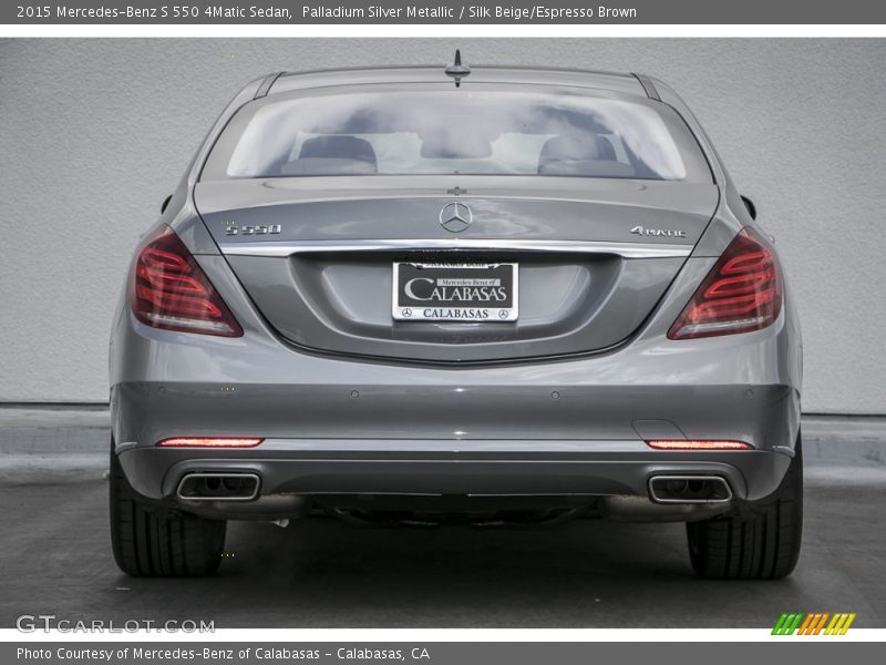 Palladium Silver Metallic / Silk Beige/Espresso Brown 2015 Mercedes-Benz S 550 4Matic Sedan